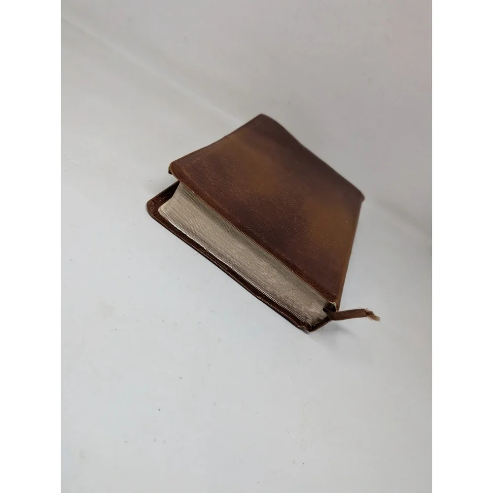 The Ryrie Study Bible NIV Brown Cowhide Leather Red Letter Moody 1986 80s VTG